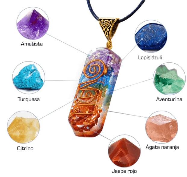 Collar orgonita 7 chakras + pulsera de los 7 chakras